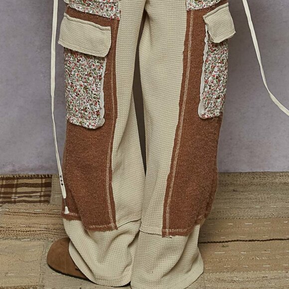 POL Oat Choco Quilted Floral Thermal Pants | Relaxed Fit | NWT | Medium - Picture 5 of 5